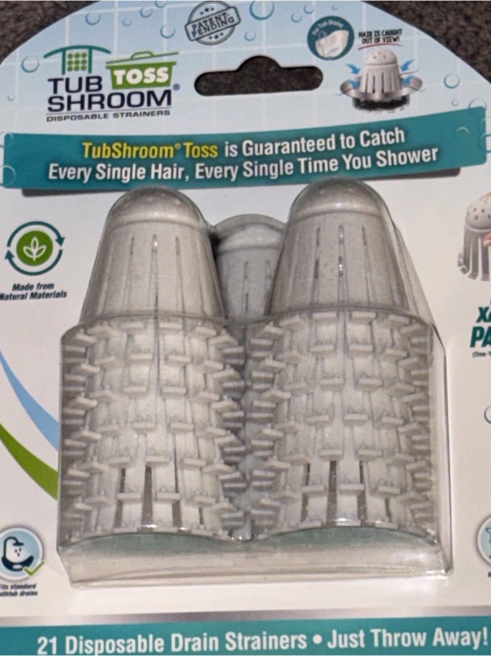 Toss Disposable Drain Strainers - Silver (2 Pack)